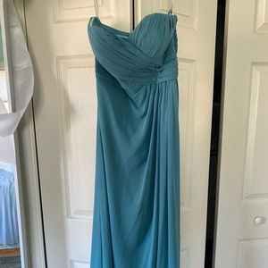 Blue bridesmaid strapless dress